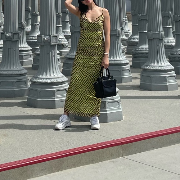 SHES MUSE maxi cowl neck dress with geometric print ruched material - Picture 4 of 5